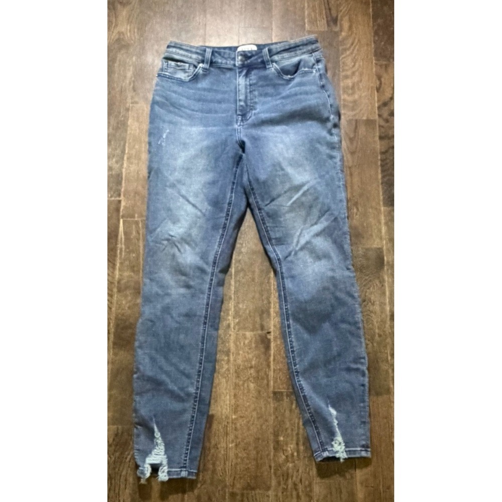 Pistola Playback High Rise Skinny Jeans Blue Distressed Hem Q6632MTW-PLB Size 29
